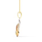 Pear Tri-color Gold 18k with Diamond Pendant