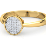 Round Cluster Yellow Gold 18k Diamond Ring