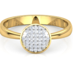 Round Cluster Yellow Gold 18k Diamond Ring