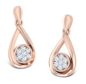 Scarlet Dangling Stud 18k Rose Gold Diamond Earring