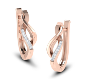 Spiral Clip Rose Gold Diamond Earring