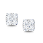 Square 18k Yellow Gold Diamond Stud Earring