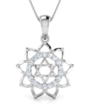 Star & Flower 18k White Gold Diamond Pendant w/chain