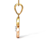 Heart Tri Color Gold 18k Diamond Pendant