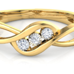 Triple 18k Yellow Gold Diamond Ring