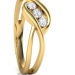 Triple 18k Yellow Gold Diamond Ring