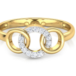 Triple Link 18k Yellow Gold Diamond Ring