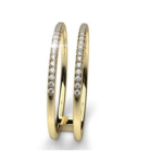 Twin Half Eternity Yellow Gold 18k Diamond Ring