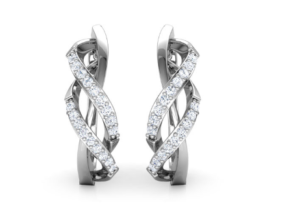 Twist Clip White Gold 18k Diamond Earring