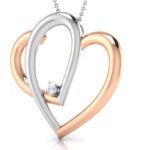 Heart Two tone Gold 18k Diamond Pendant