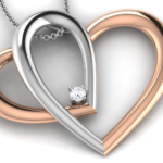 Heart Two tone Gold 18k Diamond Pendant