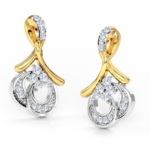 Dangling Stud 18k Two-tone Gold Diamond Earring