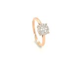 Round Cluster Rose Gold 18K Diamond Ring R18892