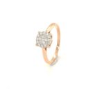 Round Cluster Rose Gold 18K Diamond Ring R18892