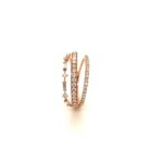 Triple Line Rose Gold 18K Diamond Ring R19820