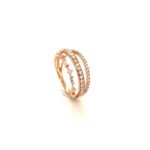 Triple Line Rose Gold 18K Diamond Ring R19820