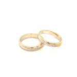 Wedding Band Two-tone Gold 18K Diamond Ring RBKT30199C