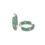 EED98950 Creolla Silver Emerald Earring