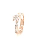 R18877 18k Rose Gold Diamond Ring