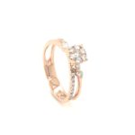 R18877 18k Rose Gold Diamond Ring