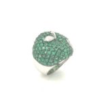 RED010321001 Emerald Silver Ring