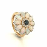 ROD001194001 Opal & Blue Sapphire Diamond Ring