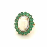 ROD001256001 Opal & Emerald Diamond Ring