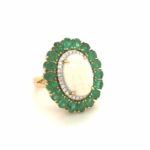 ROD001256001 Opal & Emerald Diamond Ring