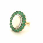 ROD001256001 Opal & Emerald Diamond Ring