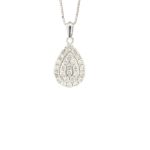 PO0816897-Pear shape 18K Diamond Pendant with chain