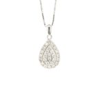 PO0816897-Pear shape 18K Diamond Pendant with chain