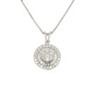 PO0817983-18K White Gold Diamond Pendant with chain