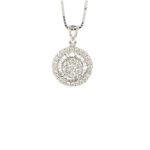 PO0817983-18K White Gold Diamond Pendant with chain