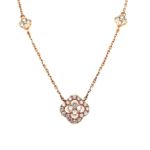 NL10395 18K Rose Gold Diamond Necklace