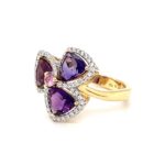 RAD001178001 18K Yellow Gold Amethyst Diamond Ring