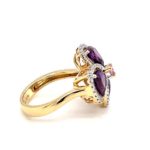 RAD001178001 18K Yellow Gold Amethyst Diamond Ring