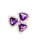 RAD001178001 18K Yellow Gold Amethyst Diamond Ring