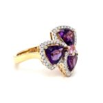 RAD001178001 18K Yellow Gold Amethyst Diamond Ring