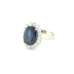 BS DIANA- 18K White Gold Diamond Blue Sapphire Ring