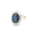 BS DIANA- 18K White Gold Diamond Blue Sapphire Ring