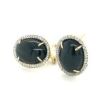 EXD002276001 18K Yellow Gold Onyx Diamond Earring