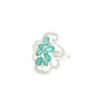 RED00697001 18k White gold Emerald Diamond Ring