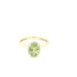 RQD000649001 18K Yellow Gold Peridot Diamond Ring