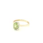 RQD000649001 18K Yellow Gold Peridot Diamond Ring